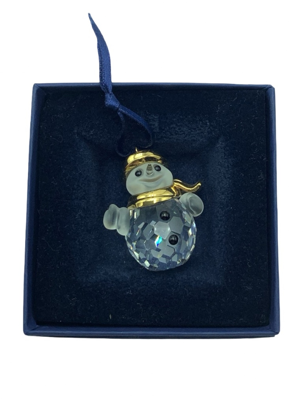 Swarovski Retired Crystal Snowman Ornament In Box